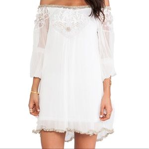 Embellished Off-Shoulder Tunic - Ivory Combo